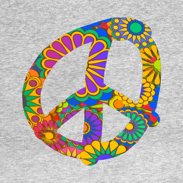 Fun and Colorful Peace Symbol by AlondraHanley